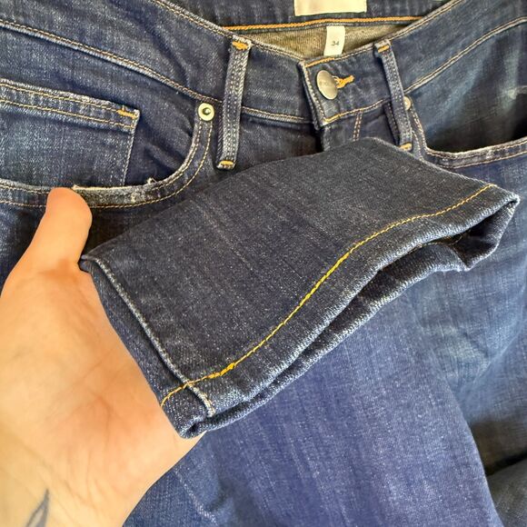 FRAME L'Homme Skinny Medium Wash Cotton Distressed Denim Jeans Size 34 - Picture 5 of 12